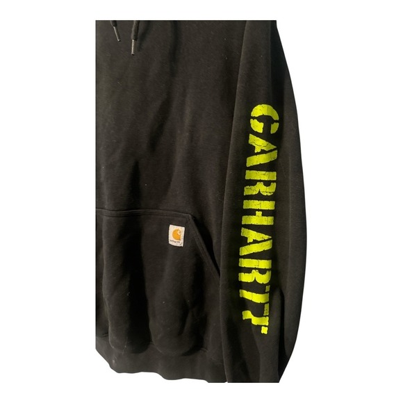Carhartt Mens Loose Fit Logo Sleeve Black Graphic Hoodie, Small - Picture 4 of 7